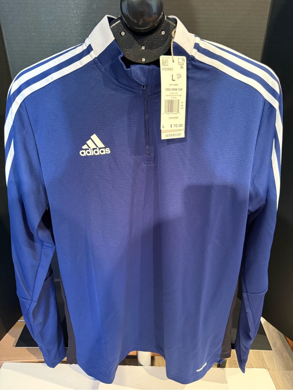 adidas PrimeBlue 1/4 Zip Training Top with White Stripes